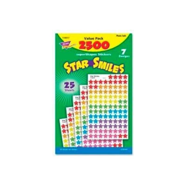 Trend Enterprises Trend® Star Smiles SuperShapes Stickers Value Pack, 2500 Stickers/Pack T46917